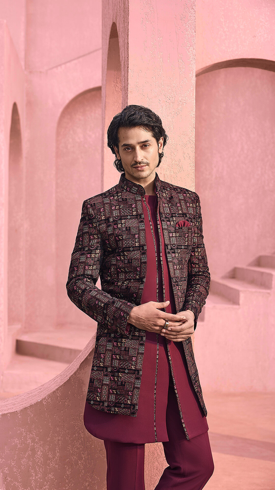 Men in trending indo western sherwani